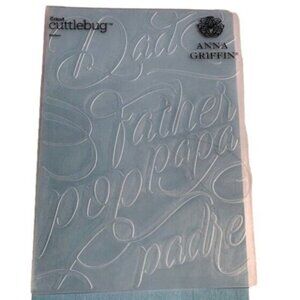 Cricut Cuttlebug Embossing Folder Father Anna Griffin 5"x7" Dad Papa Padre Desig
